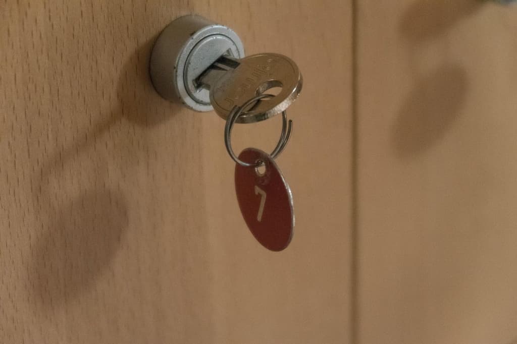 Door locked with a #7 key