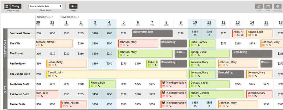 newly released ThinkReservations calendar view